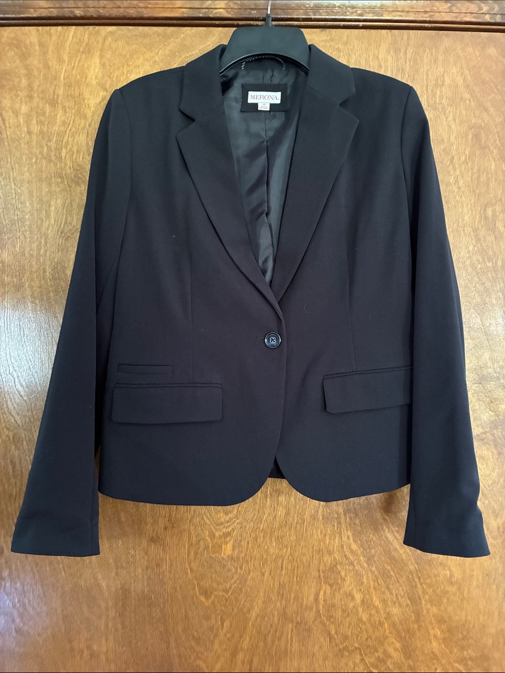 Merona Black Single-Button Women's Tailored Blazer Size 10